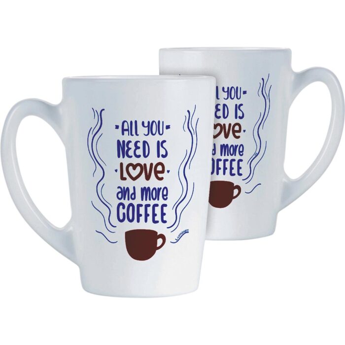 caneca luminarc new morning decorada vidro temperado 320ml branco